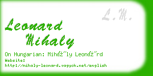 leonard mihaly business card